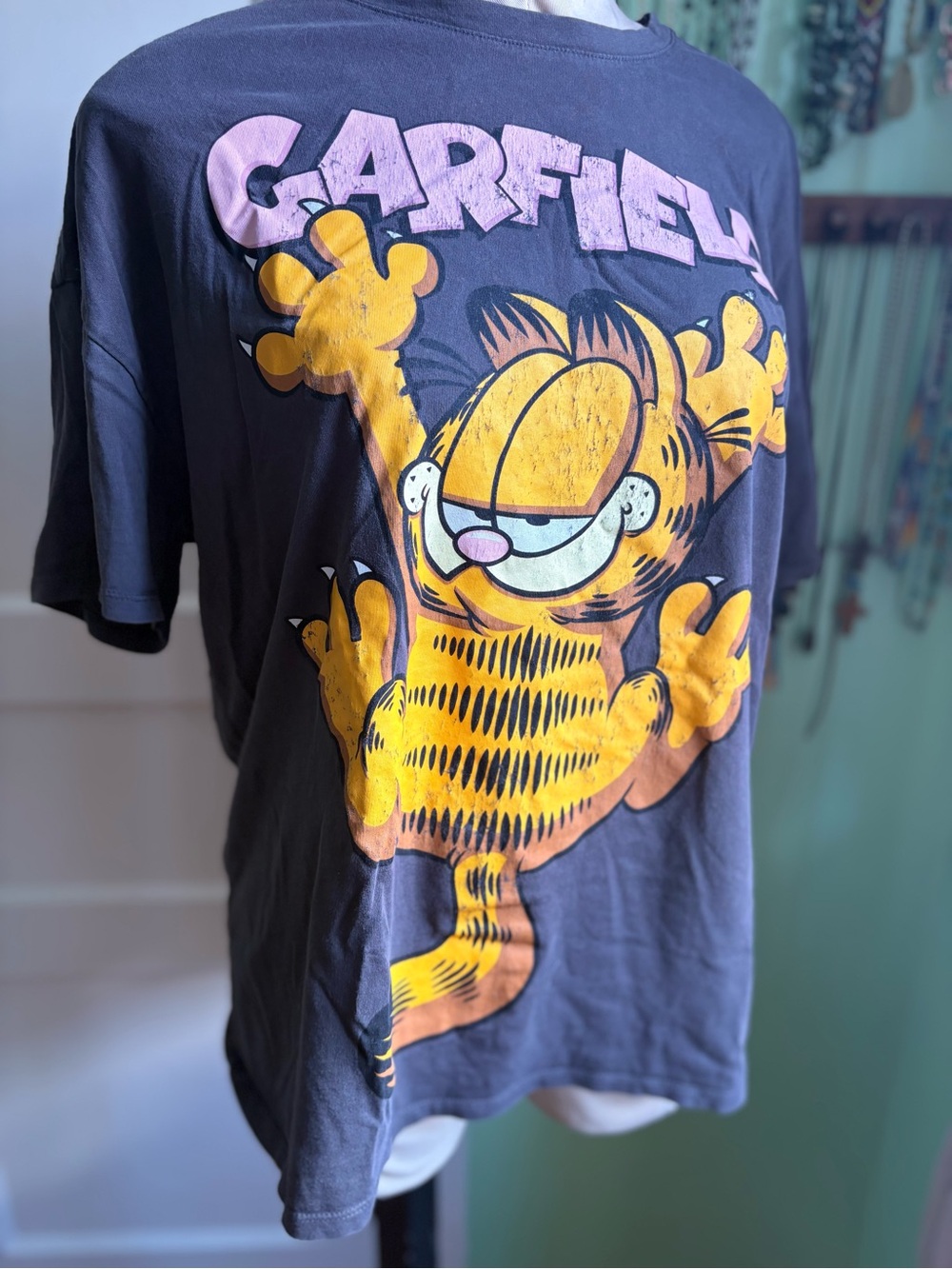 Garfield Graphic Short Sleeve Tee - Black/Pink - Picture 2 of 4
